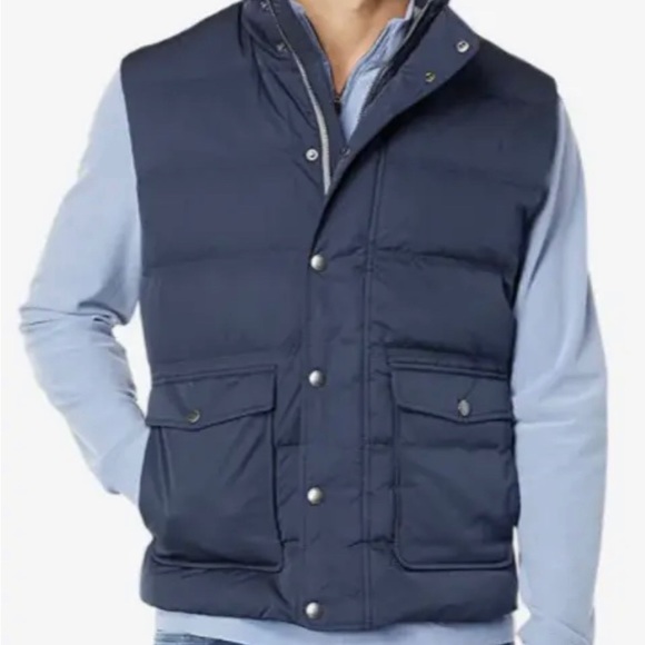 Men's JOHNNIE O Navy Blue CARLYLE Quilted PUFFER Full Zip VEST Jacket  M - Picture 5 of 8
